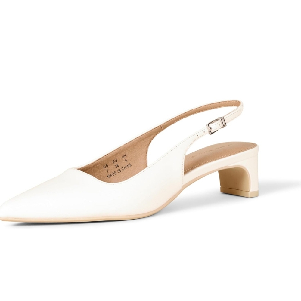 Amazon Essentials Cream Slingback Heels
